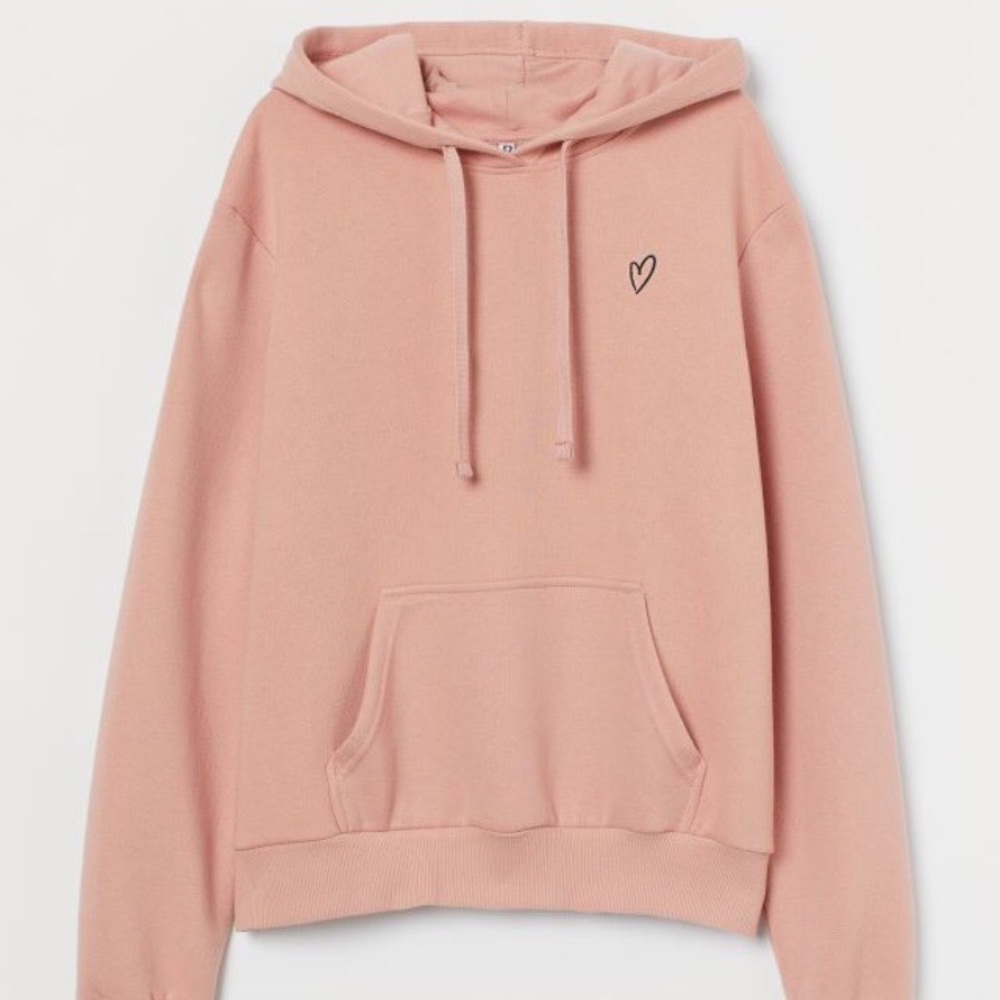 Embroidered pink hoodie S